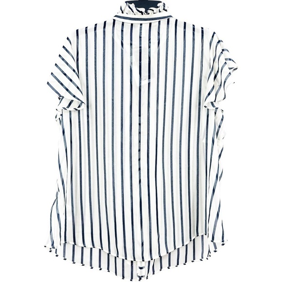 LAUREN Ralph Lauren Striped Ruffle-Trim Chiffon Blouse - Picture 6 of 10